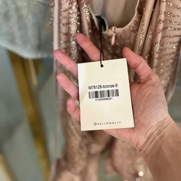 Hello Molly Gold Ruched Ruffled Cocktail Dress - Picture 8 of 10